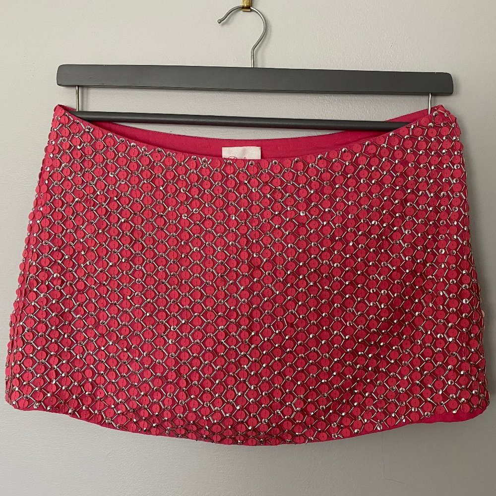 Parker pink beaded mini skirt - XS
